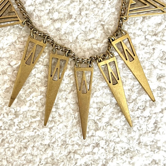 J. Crew β’ gold triangle fringe chain link adjustable necklace - Picture 4 of 10